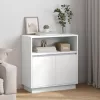  LED-es oldalszekrény Fehér 71x34,5x75 cm Mérnöki Fa