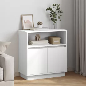  LED-es oldalszekrény Fehér 71x34,5x75 cm Mérnöki Fa
