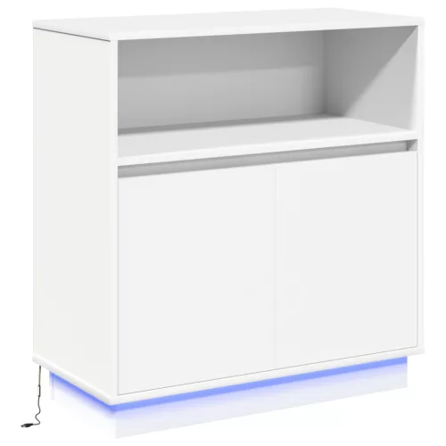  LED-es oldalszekrény Fehér 71x34,5x75 cm Mérnöki Fa