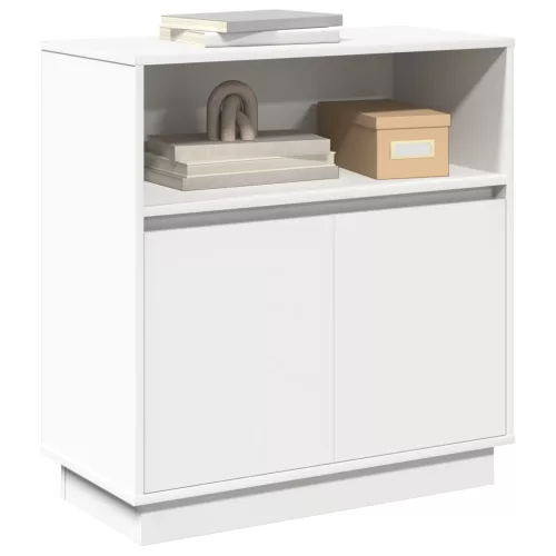  LED-es oldalszekrény Fehér 71x34,5x75 cm Mérnöki Fa