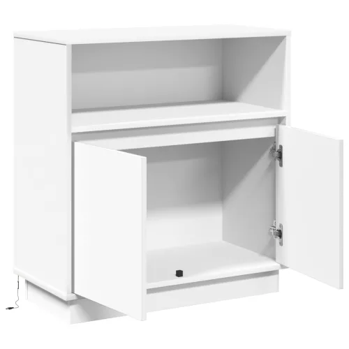  LED-es oldalszekrény Fehér 71x34,5x75 cm Mérnöki Fa