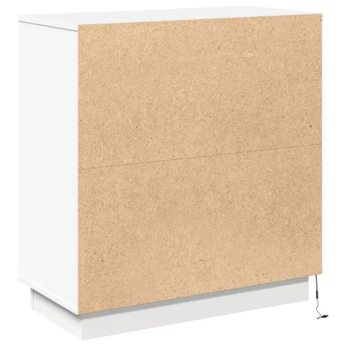  LED-es oldalszekrény Fehér 71x34,5x75 cm Mérnöki Fa