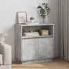  Led világítással ellátott oldalszekrény Beton Szürke 71x34,5x75 cm Műanyag