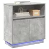  Led világítással ellátott oldalszekrény Beton Szürke 71x34,5x75 cm Műanyag