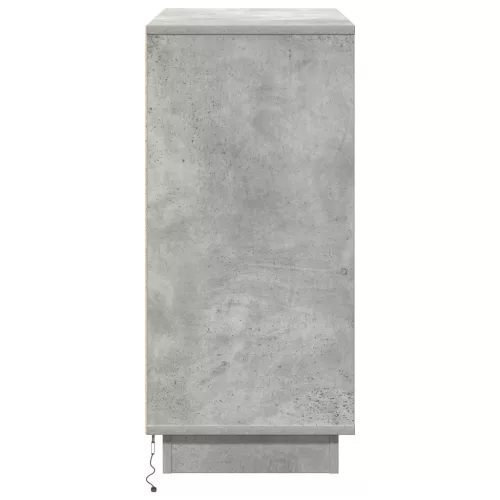  Led világítással ellátott oldalszekrény Beton Szürke 71x34,5x75 cm Műanyag