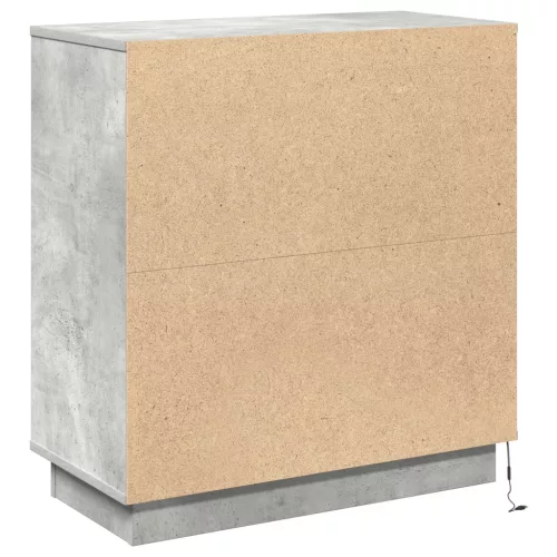  Led világítással ellátott oldalszekrény Beton Szürke 71x34,5x75 cm Műanyag
