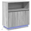  LED-es szekrény Szürke Sonoma 71x34,5x75 cm Mérnöki fa