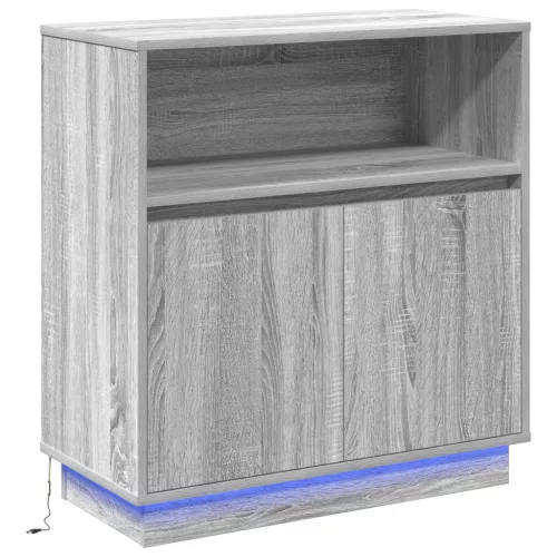  LED-es szekrény Szürke Sonoma 71x34,5x75 cm Mérnöki fa