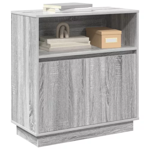  LED-es szekrény Szürke Sonoma 71x34,5x75 cm Mérnöki fa