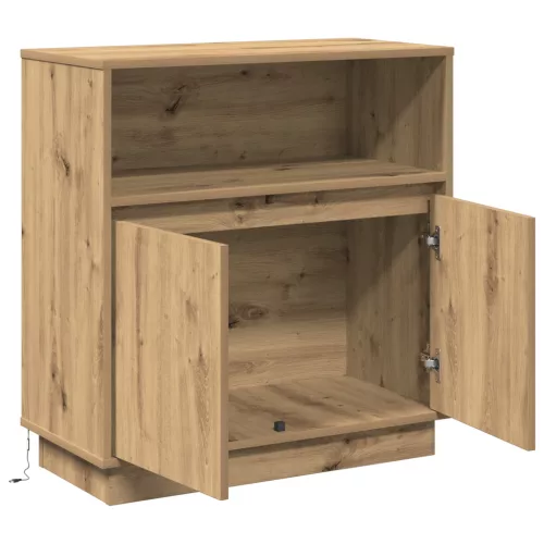  LED-es oldalbordó Artisan tölgy 71x34,5x75 cm Műszaki fa