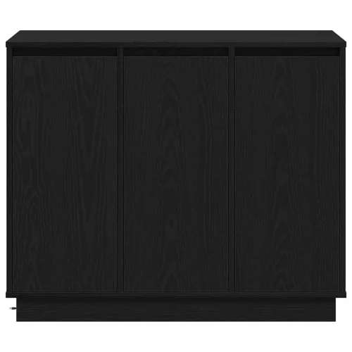  LED tálaló polcokkal Fekete tölgy 90 x 32 x 75 cm Faanyag