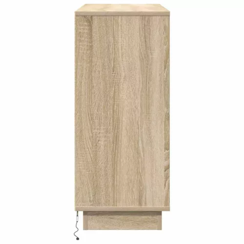  LED tálaló polcokkal Sonoma tölgy 90 x 32 x 75 cm Faanyag