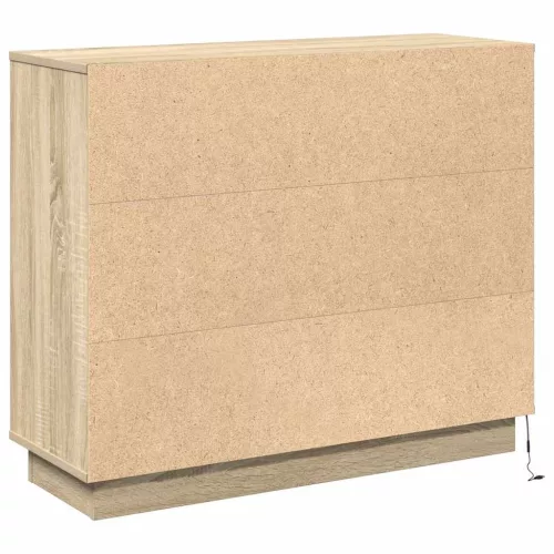  LED tálaló polcokkal Sonoma tölgy 90 x 32 x 75 cm Faanyag