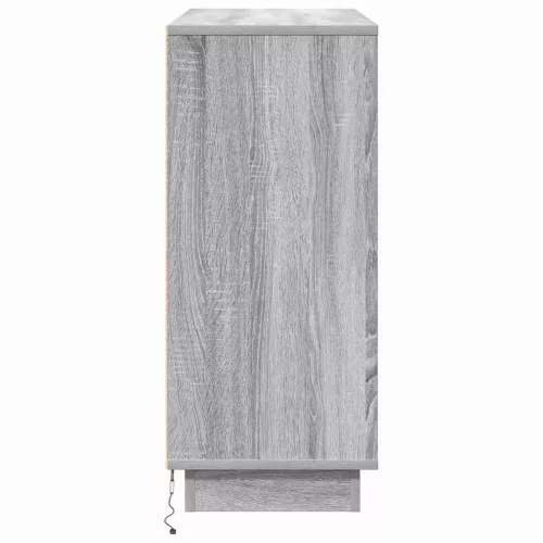  LED tálaló polcokkal Szürke Sonoma 90 x 32 x 75 cm Faanyag