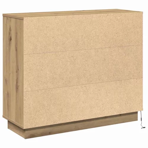  LED tálaló polcokkal Artisan tölgy 90 x 32 x 75 cm Faanyag