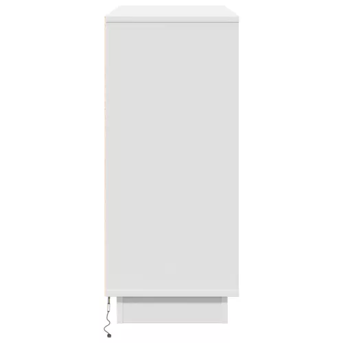  LED-es oldalszekrény Fehér 90x32x75 cm Mérnöki fa