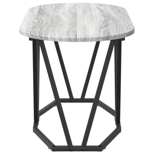  Szürke Sonoma dohányzóasztal - 80x40x40.5 cm, Mérnöki fa és fém