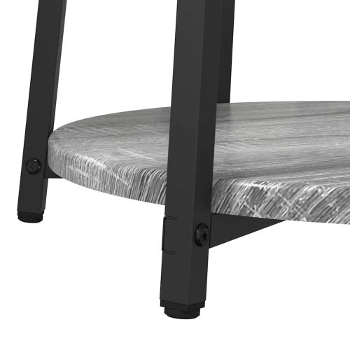  Kisasztal készlet polcokkal 2 pcs Szürke Sonoma és Fekete