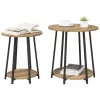  Kisasztal készlet polcokkal 2 pcs Artisan tölgy és fekete