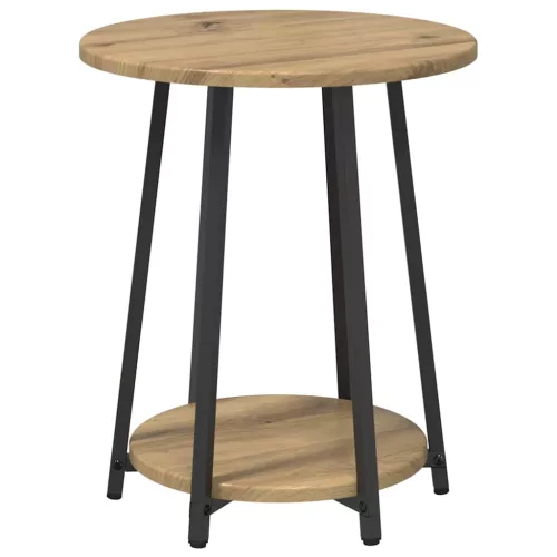  Kisasztal készlet polcokkal 2 pcs Artisan tölgy és fekete