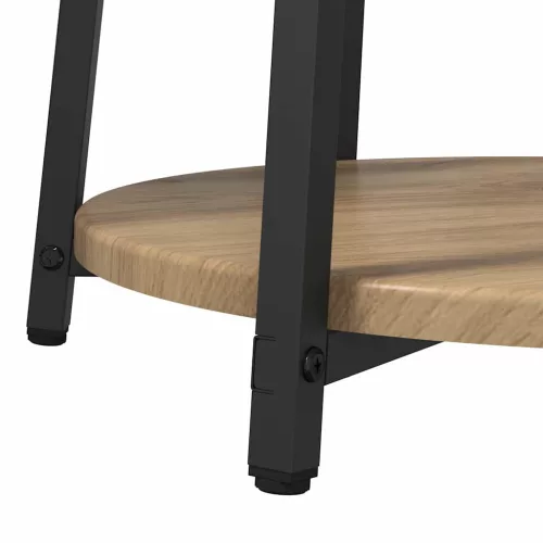  Kisasztal készlet polcokkal 2 pcs Artisan tölgy és fekete