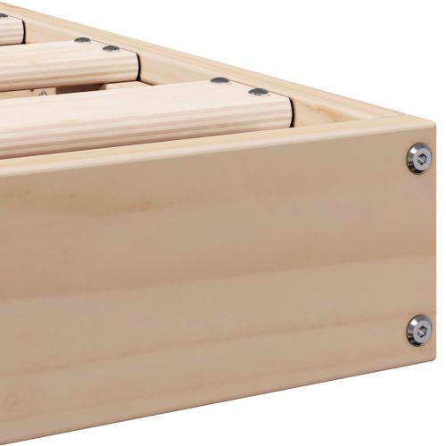  Padlószintű Ágykeret Fehér 180x210 cm Tömör Fenyő