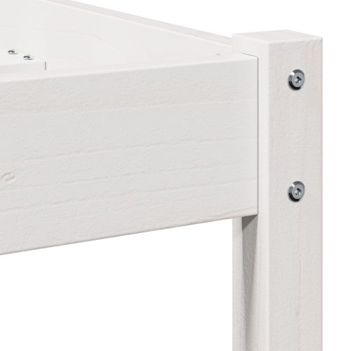  Ágykeret Fejtámlával Fehér 80x220 cm Tömör Fenyő