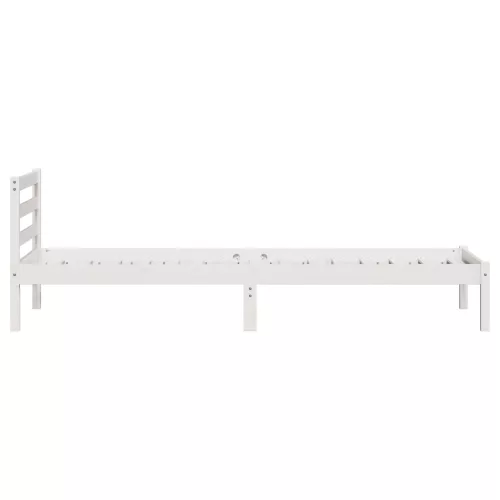  Ágykeret Fejtámlával Fehér 100x220 cm Tömör Fenyő