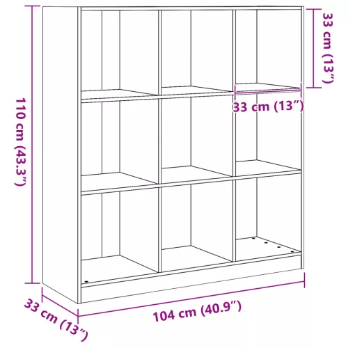  Könyvespolc / Szoba elválasztó Viaszbarna 104 x 33 x 110 cm