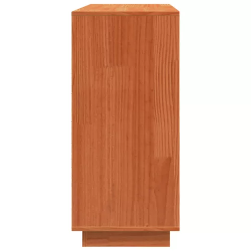  Széf fiókkal tárolóval ajtóval Viaszbarna 110 x 34 x 75 cm Tömör fenyőfa