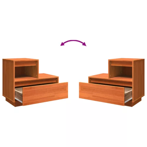  Éjjeliszekrény fiókkal Viaszbarna 60 x 34 x 51 cm Tömör fenyőfa