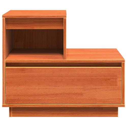  Éjjeliszekrény 2 pcs Viaszbarna 60 x 34 x 51 cm Tömör fenyőfa