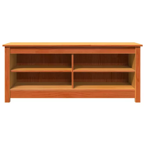  Cipőpad polcokkal tárolóval Viaszbarna 110 x 38 x 45.5 cm Tömör fenyőfa
