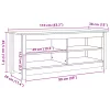  Cipőpad polcokkal tárolóval Viaszbarna 110 x 38 x 45.5 cm Tömör fenyőfa