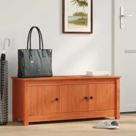  Cipőszekrény Viaszbarna 110 x 38 x 45,5 cm Tömör fenyő