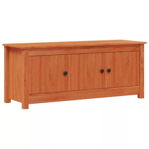  Cipőszekrény Viaszbarna 110 x 38 x 45,5 cm Tömör fenyő