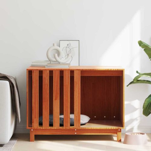  Kutyaház tárolóval Faggyú barna 90 x 60 x 67 cm Tömör fenyőfa