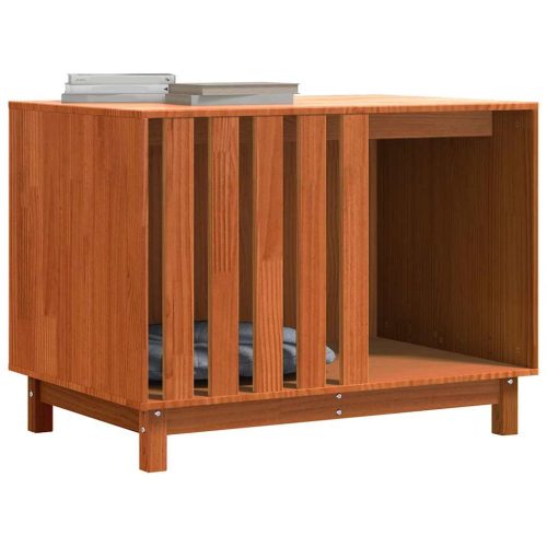  Kutyaház tárolóval Faggyú barna 100 x 70 x 70 cm Tömör fenyőfa