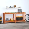  Munkapad polcokkal Viaszbarna 180 x 50 x 80 cm Tömör fenyő