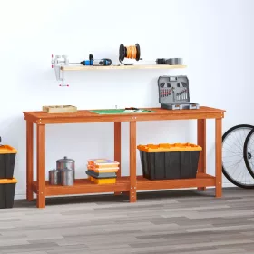    Munkapad polcokkal Viaszbarna 180 x 50 x 80 cm Tömör fenyő