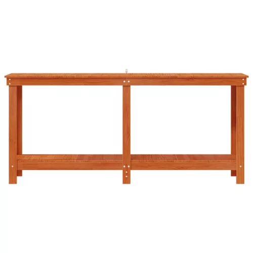  Munkapad polcokkal Viaszbarna 180 x 50 x 80 cm Tömör fenyő