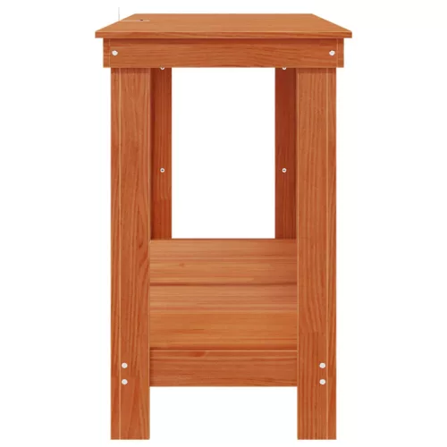  Munkapad polcokkal Viaszbarna 180 x 50 x 80 cm Tömör fenyő