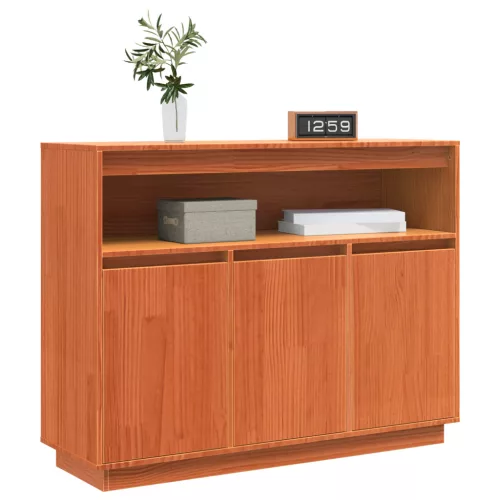  Széf tárolóval ajtóval Barna 104.5 x 34 x 80 cm Tömör fenyőfa