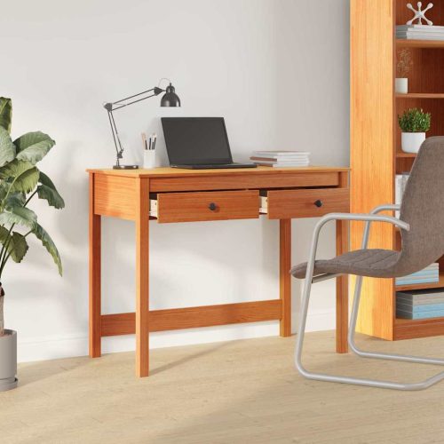  Asztal fiókkal Max Barna 100 x 50 x 78 cm Tömör fenyőfa