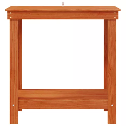  Munkapad polcokkal Viaszbarna 80 x 50 x 80 cm Tömör fenyő