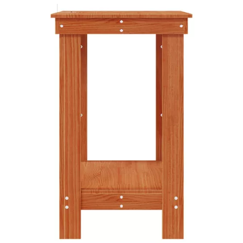  Munkapad polcokkal Viaszbarna 80 x 50 x 80 cm Tömör fenyő