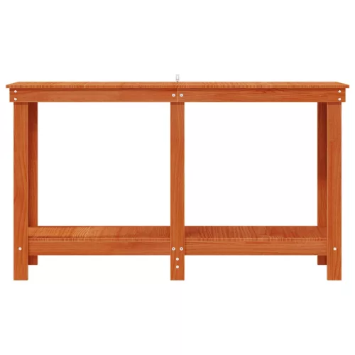  Munkapad polcokkal Viaszbarna 140 x 50 x 80 cm Tömör fenyő