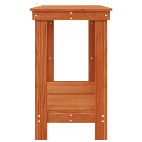  Munkapad polcokkal Viaszbarna 140 x 50 x 80 cm Tömör fenyő