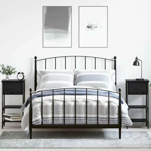  Éjjeliszekrény fiókkal 2 pcs Fekete tölgy 33.5 x 36 x 70 cm