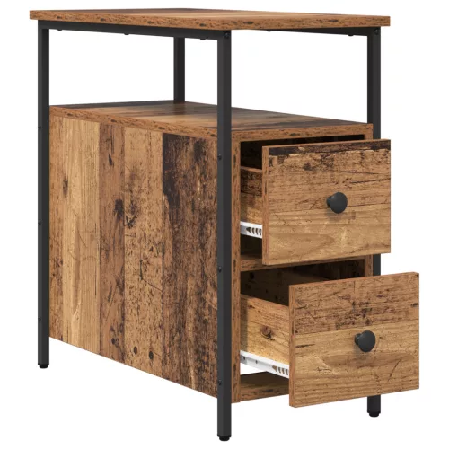  Éjjeliszekrény 2 pcs Régi fa 30 x 60 x 60 cm Vas és faforgács